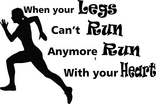 Track And Field Running Wall Decals For Girls Bedroom / Womens Sports Athlete Quotes Girl Room Walls / USA Olympics / Inspirational Quote Vinyl Art Decor Stickers Fast Exercise Size 20x20 inch - Thumbnail 2