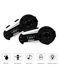 ESoku T20S - Interfono Bluetooth para motocicleta, 3,937.0 ft, 6 conductores, auriculares bluetooth dúplex completo, impermeable, inalámbrico, compatible con radio FM, manos libres, pantalla LCD (2 unidades)