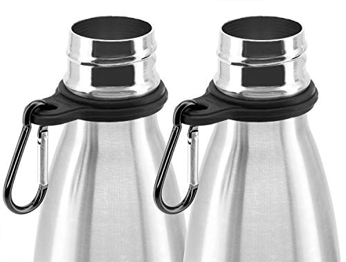 Water Bottle Holder for Backpack Hiking Running Walking Attaches with a Carabiner Clip for 12oz, 17oz & 25oz Cola Shaped Stainless Steel Bottles (2 Pack) - (Bottles Not Included) - Thumbnail 7
