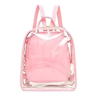 Clear Backpack,Stadium Approved Mini Backpack Heavy Duty See Through Backpack, Transparent Large College Bookbag For Security & Sporting Events,Pink