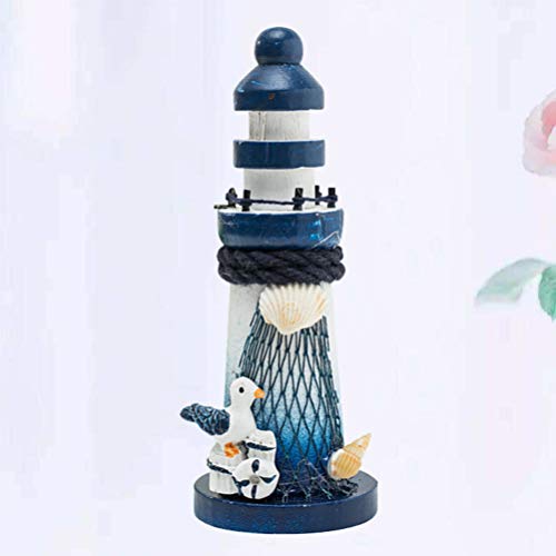 Garneck Wooden Nautical Lighthouse Tea Light Candle Holder Decorated