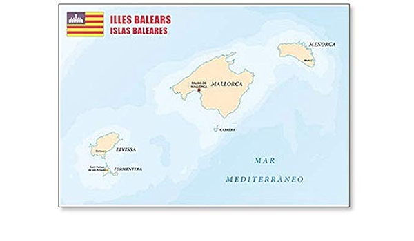 Imán para nevera con diseño de mapa de las Islas Baleares ...