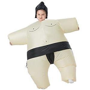 YEAHBEER Inflatable Costumes | T-REX Costume | Halloween Cosplay Costume| Blow Up Costume - Suit for Adult/Kid … (E-Sumo Kid)