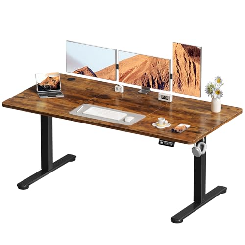 Devoko Elektrisch Höhenverstellbarer Schreibtisch 160 x 60cm,Braun
