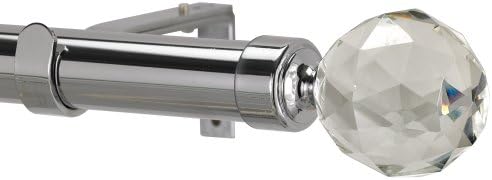 Art Décor Gemstone Non-Telescoping Curtain Rod, 6-Feet, Chrome