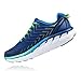 HOKA ONE ONE Men's Clifton 4 Running Shoe (9 D(M) US, True Blue/Jasmine Green)