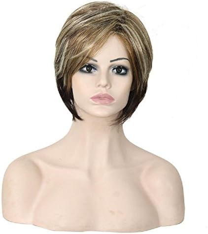 SOUMAOG Fluffy Fashion Style Natural Looking Hairline Highlights Mixed Silver Ladies Wig