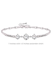 Alov - joya de plata fina, brazalete "mother daughter" de circonio cúbico
