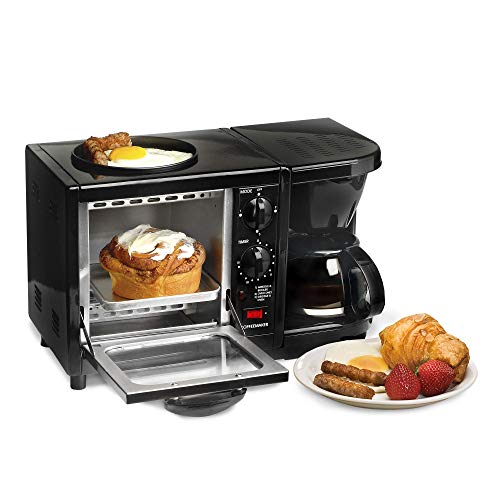 Elite Cuisine EBK-200B Maxi-Matic 3-in-1 Multifunction Breakfast Center, Black (Certified Refurbished)