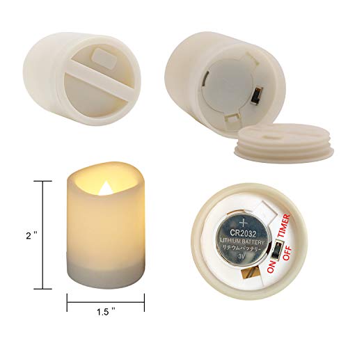 Eldnacele Flameless Votive Candles with Timer, Bulk Indoor/Outdoor