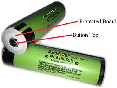 AllForBest Button Top/Protected Board/OEM Authentic Panasonic NCR18650B /3400mAh/18650-Battery/For Flashlight