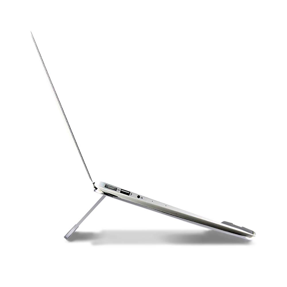 Aluminum Laptop Stand ixaer Portable Adjustable Notebook Stand with Folding Holder for Android or Apple Devices 5.25 to 18.37 Inches 360 Degree Rotating Flexible Arm (Silver)