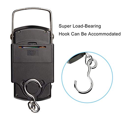Uplord Hanging Electronic Travel Scale for Luggage with Digital LCD Screen,Electronic Balance Digital Fishing Postal Hanging Hook Scale with 100cm Measuring Tape