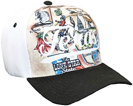 Bingoo Texas Map Printed Hat Adjustable The Lone Star State Baseball Cap