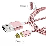 AutumnFall 2.4 A Micro USB Charging Cable Magnetic Adapter Charger for Samsung Android LG (Rose Gold)