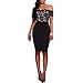 CHARMORE Women's Lace Top Off The Shoulder Bodycon Party Cocktail Dress