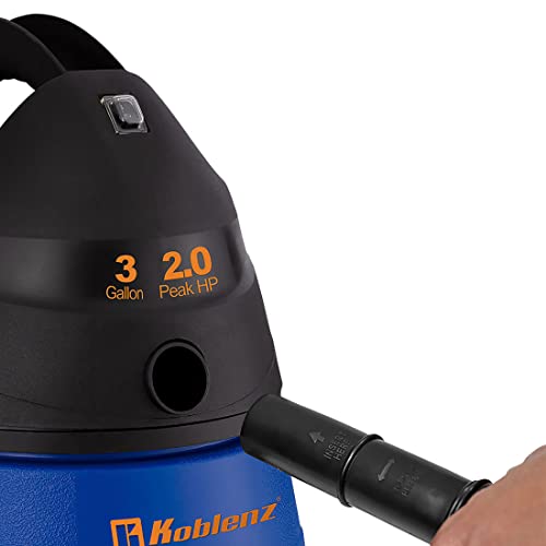 Koblenz WD353L Portable WetDry Vacuum, 3 Gallon 2.0 HP, 5 Year