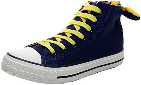 Kiwii Women's Fashion Lace-up High-top Cute Bowknot Canvas Shoes(8 B(M)US,Blue)
