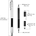 Stylus for Touch Screens, MEKO 3-in-1 High Sensitivity (Disc, Fiber, and Ink) Stylus Pen for iPad iPhone Android Samsung Phone Tablets All Capacitive Touch Screens-2 Pack (Black/White)
