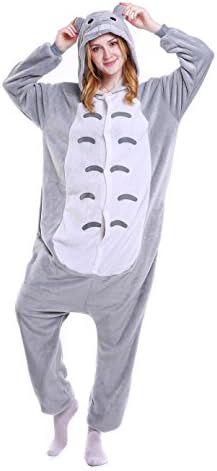 Animal Kigurumi Cosplay Sleepsuit Cartoon Lounge Wear Halloween Costume Pajamas S-XL (Large, Gray)