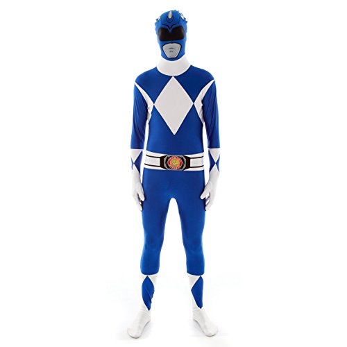 Official Power Ranger Morphsuit Costume,Blue,Medium 5'-5'4" (152cm - 163cm)