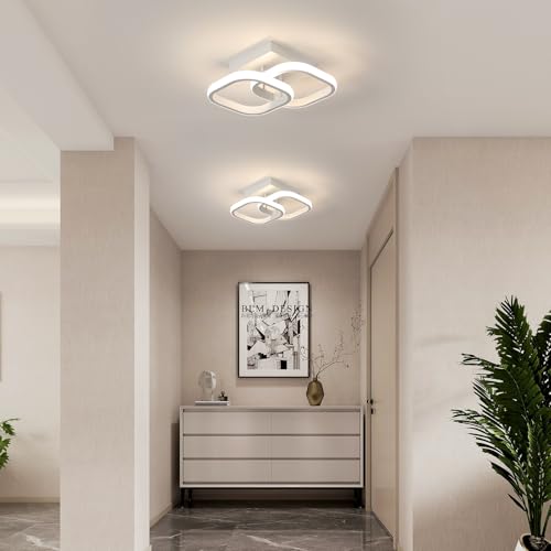 Comely 2 Pacchi Plafoniere a LED Moderne, 24W 2700LM Lampada da Soffitto a LED Quadrata Piccola, Luce Naturale 4500K, 24cm