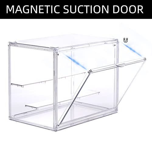 MESISEPHELE Clear Display Case Bread Box for Kitchen Countertop, Transparent 2 Tier Display Shelf Cake Cupcake Bread Storage Container Pantry Bakery Keeps Fresh for Pastry Donut Bagel Muffins Rolls