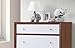 Baxton Furniture Studios Harlow Mid-Century Wood 3 Drawer Chest, Medium, White and Walnut