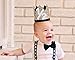 Half Birthday Hat For Baby - 1/2 Birthday Crown Hat, Half Sign 1/2 Baby Photo Prop For 6 Month Birthday, Mini Crown Cake Smash, Hat And Bow Tie Party Pack For Half Birthday (1/2 black crown hat)