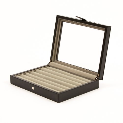 Cufflinks Storage Box / Case in Black Leather 36 pair