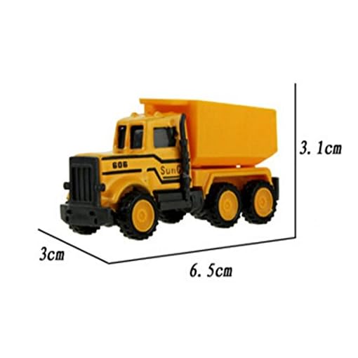 Coolplay Inertia Toy Early Engineering Vehicles Friction Powered Dumper,Bulldozers,Forklift,Tank Truck,Asphalt Car and Excavator for Children Kids Boys and Girls ( Pack of 6) - Image 7