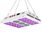 VIPARSPECTRA PAR600 600W 12-Band LED Grow Light - 3-Switches Full Spectrum for Indoor Plants Veg and Flower