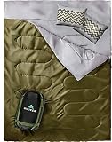 HiHiker Double Sleeping Bag Queen Size XL -for Camping, Hiking Backpacking and Cold Weather, Portable, Waterproof and Lightweight - 2 Person Sleeping Bag
