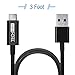 USB Type C Cable (3FT), TechMatte USB 3.0 Type C to Type A (USB-C to USB) Cable for Galaxy Note 8, S8, S8 Plus, OnePlus 5, HTC 10, Nexus 5X, 6P, LG G5 (3 Feet, Black)