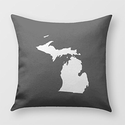Michigan In White And Black Pillow Cover for Sofa or Bedrooms