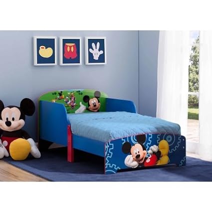 Amazon Com Disney Mickey Mouse Wood Toddler Bed 30 W X 53 5 D X 25 H Baby