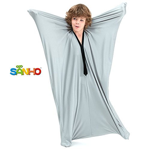 SANHO Dynamic Movement Sensory Body Sock - Updated Version , Silver (Large)