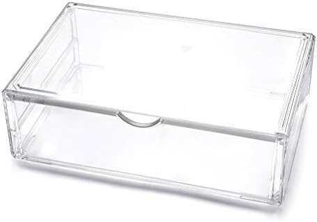 MINGHU Extra Large Multifunction Detachable Combination Transparent Acrylic Make Up Organizer Cosmetic Drawer Box 10 Styles Available (H-1 Tier 1 Drawer)