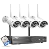 [Expandable 8CH,2K] Hiseeu Wireless Security Camera System with 1TB Hard Drive with One-Way Audio,8 Channel NVR 4Pcs…