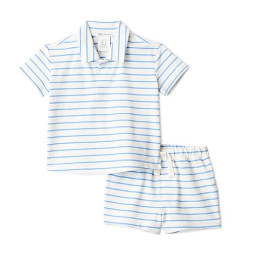 Amazon Essentials x Sofia Grainge Baby-Kids Cotton Pique Short Sleeve Shirt and Shorts Set