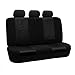 FH Group Universal Fit Full Set Trendy Elegance Car Seat Cover, (Black) (FH-FB060115, Airbag compatible and Split Bench, Fit Most Car, Truck, Suv, or Van)