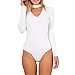 Antopmen Women's One-Piece Sexy V Neck Shirt Tops Body Suits Leotard