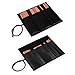 ECOSUSI Pencil Case Pencil Pouch Pen Bag PU Leather Pouch Roll Up Purse for Work, Office, Black