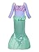 Girls Little Mermaid Princess Costume, Sequins Fancy Dress up Halloween party (110CM(3-4T)-M, Green-Purple)