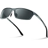 PAERDE Polarized Sunglasses for Men Women Retro UV400 Designer Metal Frame Sun glasses PA07(Gray)