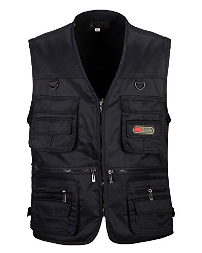 Hommes Multi-poches Gilets De Pêche Casual Sans Manches Lâche Veste