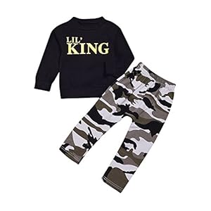 puseky Peuter Baby Jongens Letters T-Shirt Tops & Camouflage Broek Trainingspak Outfits Set