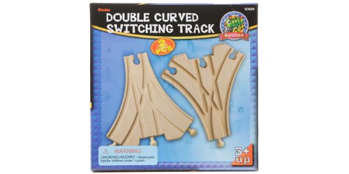 Maxim Toy Train Wooden Double Curved Switch (2 Pieces)