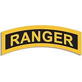 Yellow Ranger Tab Sticker (Served with The U.S. Army Rangers Vinyl, United States Military Decal for Cars, Trucks (2.5 x 6 inch) U.S. Army Licensed