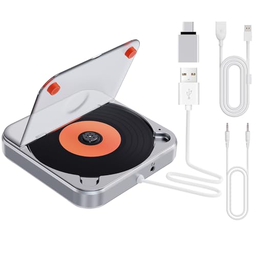 Car CD Player, CD Player for Car with USB Port and AUX Interface, External Car CD Player Compatible with Android Car Radio, External CD Drive with USB to Type-C Port